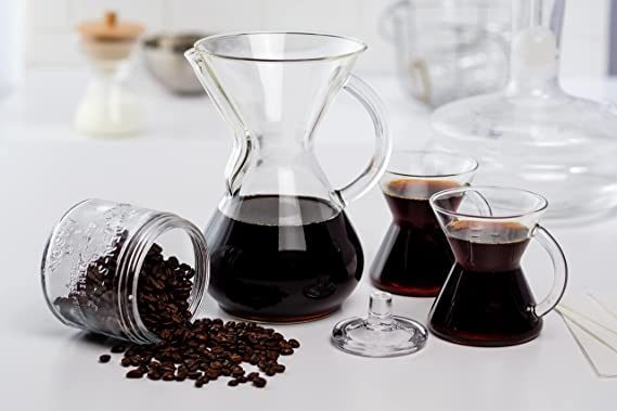 Cafeteira Chemex com cabo de vidro para 3 ou 6 chávenas