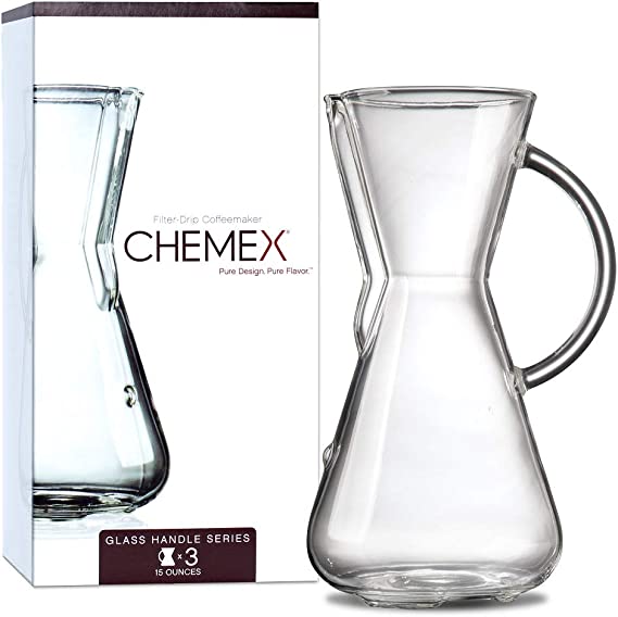 Cafeteira Chemex com cabo de vidro para 3 ou 6 chávenas