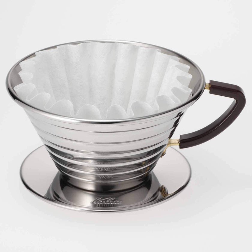 Dripper Kalita Wave em aço inoxidável nº 155 e nº 185