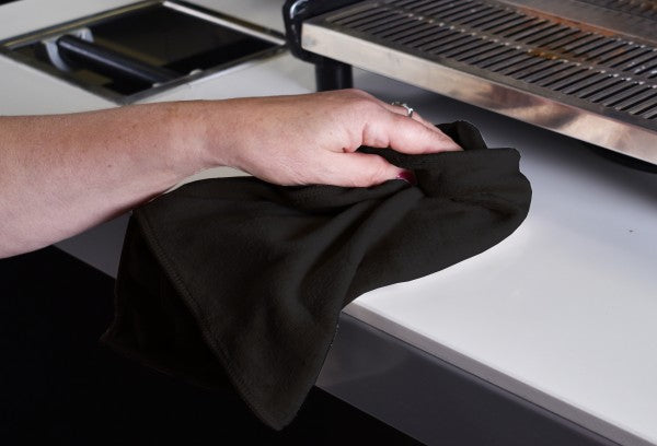 TOALHA PRETA Microfibra 400x400mm - Toalha Barista